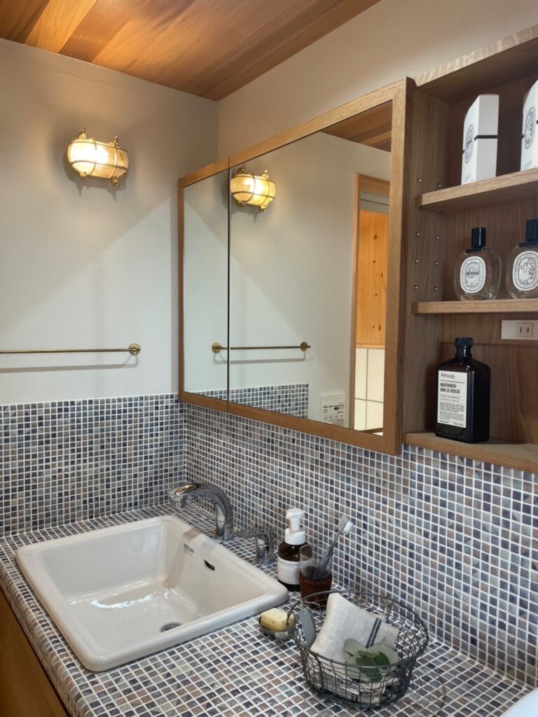 天然木オーダー洗面台が標準装備のリーフアーキテクチャ