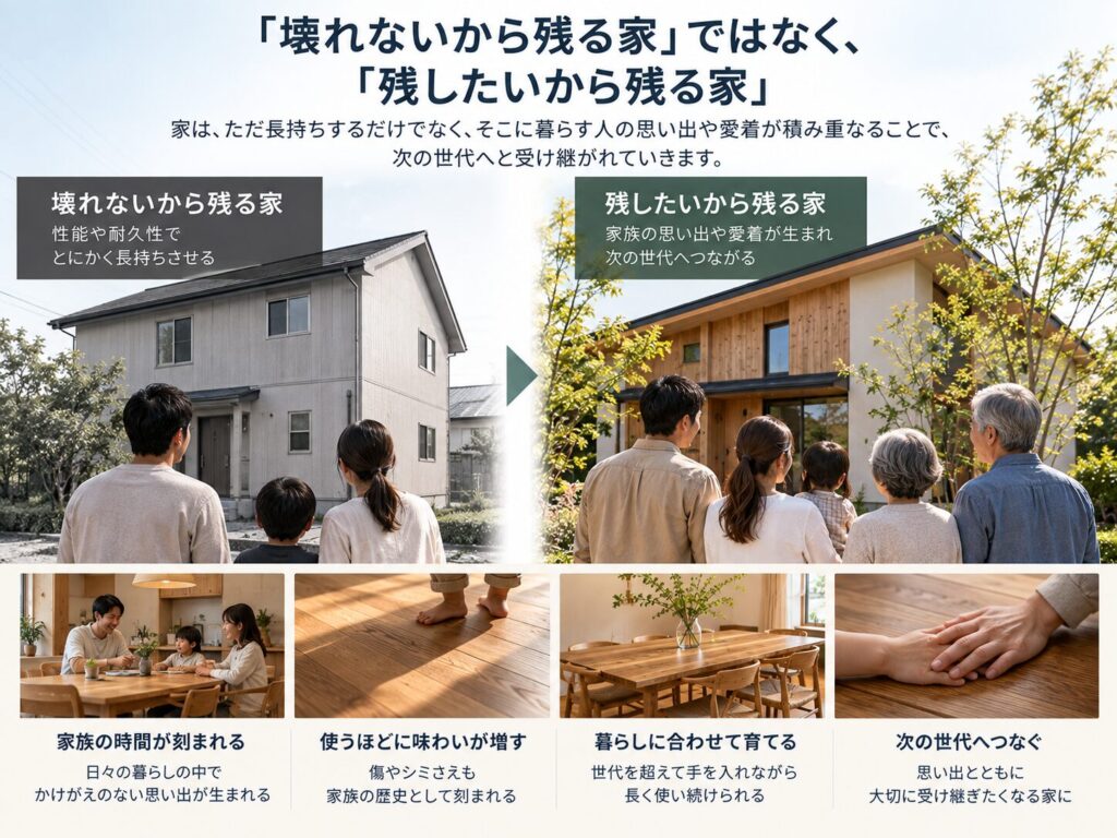 こわれないからのこるいえではなく、のお死体から残る家を建てよう|大阪でインテリアにこだわる高性能住宅はリーフアーキテクチャ