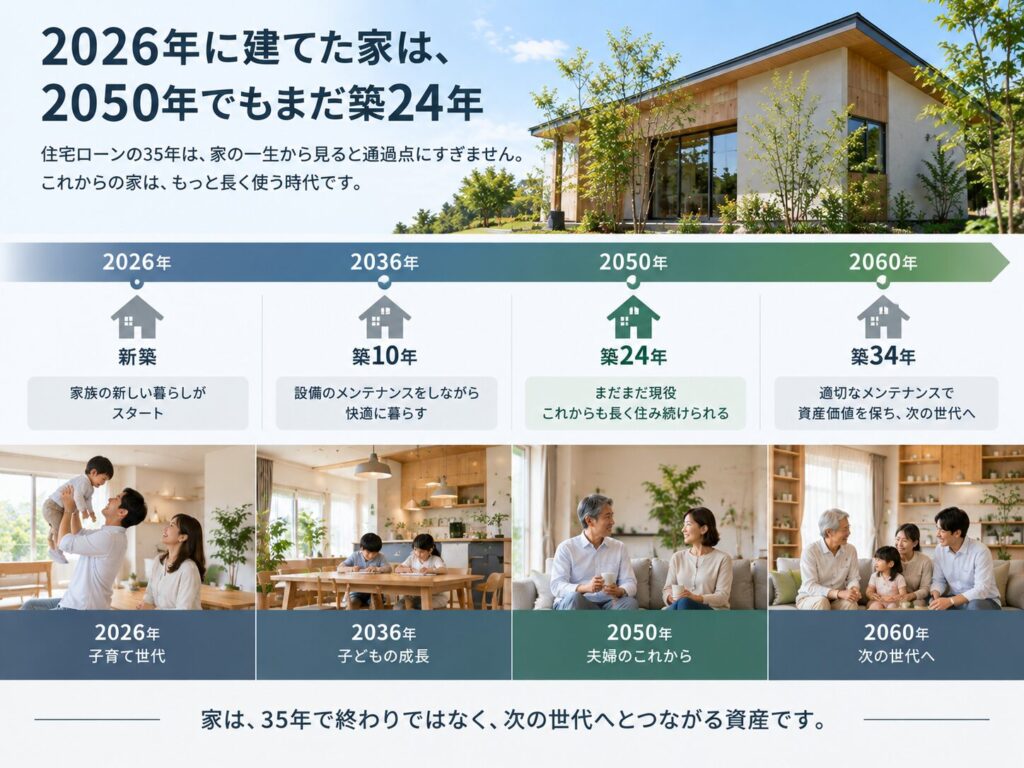 2026年委建てた家は2050年でもまだ築24年|大阪でインテリアにこだわる高性能住宅はリーフアーキテクチャ