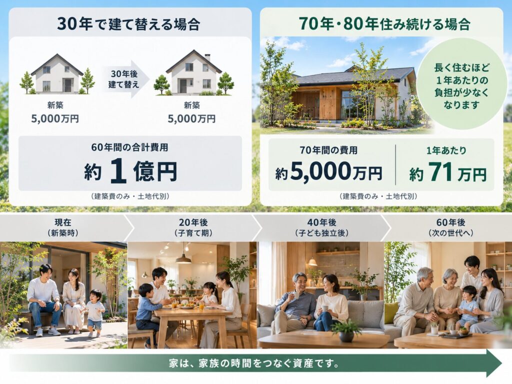 住宅の寿命を35大阪でインテリアにこだわる高性能住宅はリーフアーキテクチャ年ではなく70年で考える|